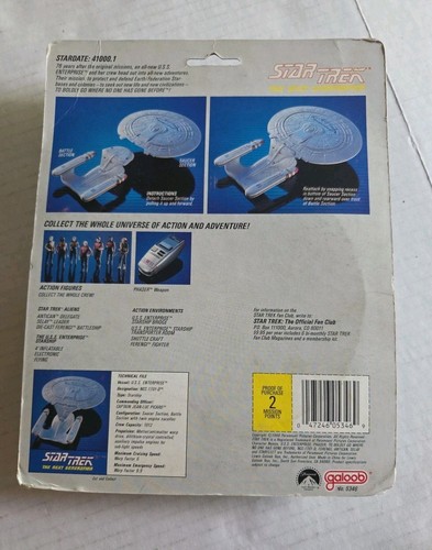 Star Trek Next Gen 1988 Die-Cast Enterprise D Starship (Galoob, #5346) - Imagen 2 de 7