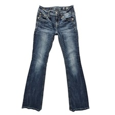 Miss Me Bootcut Jeans Women's 25x29 Medium Wash Blue Embellished