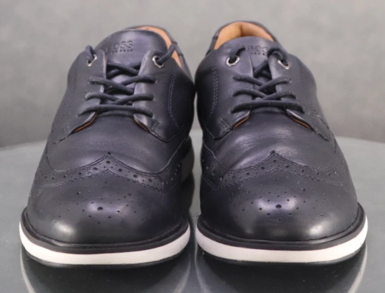 Мужские кожаные туфли Hugo Boss Summit Wingtip Derby размер ЕС 44 США 11,5 298 долл. США - Изображение 3 из 4