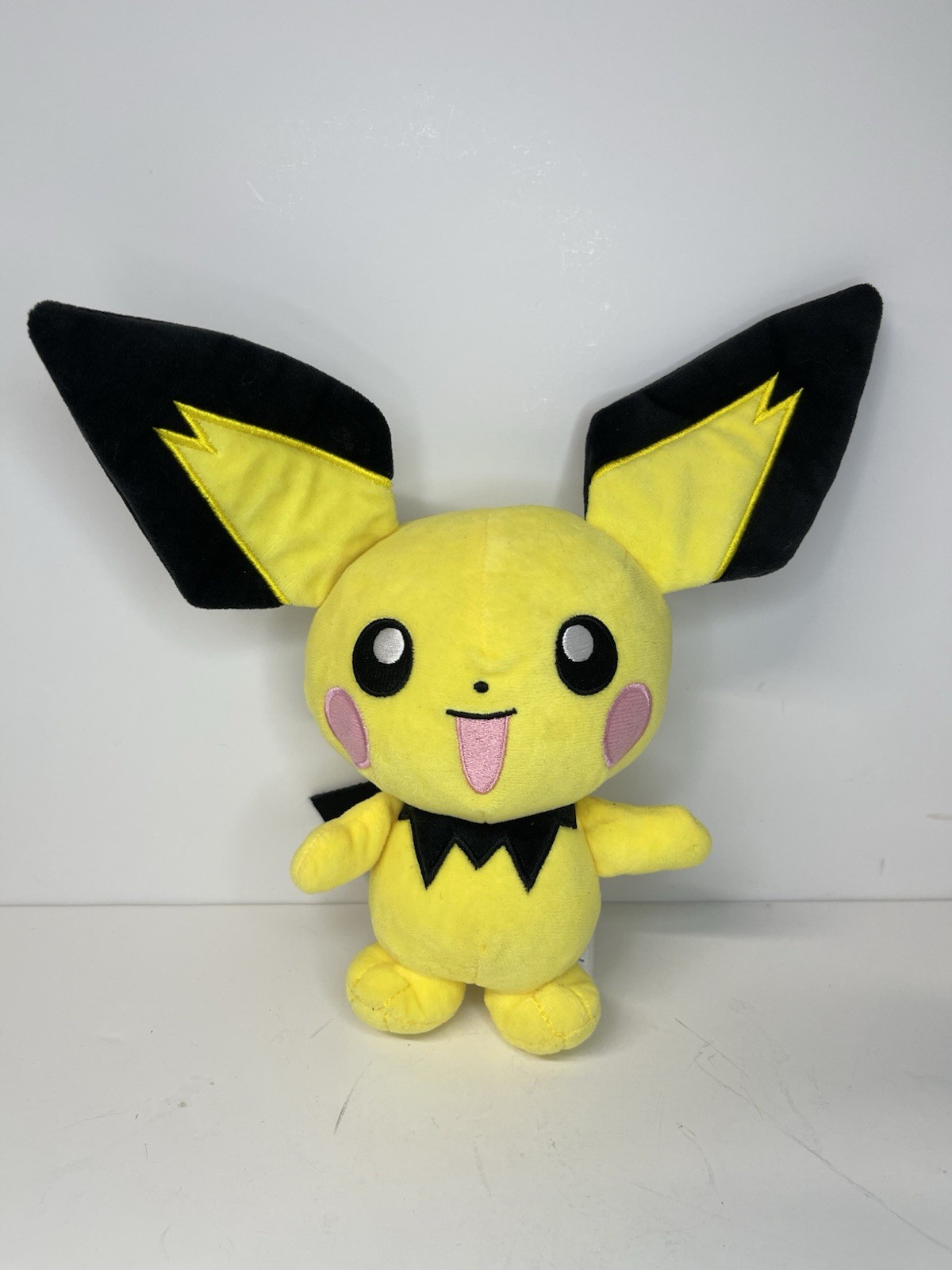 2021 Spikey Eared Pichu Pokemon Official Plush Gently Used Condition Pre-Owned