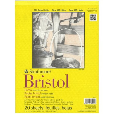 Strathmore Bristol glatter Papierblock 9 Zoll x 12 Zoll - 20 Blatt - 342900