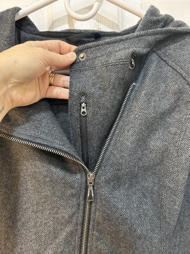 SmartWool Full Zip Merino Wool Hooded Jacket Women Sz M Hooded Pea Coat Casual - Picture 9 of 14
