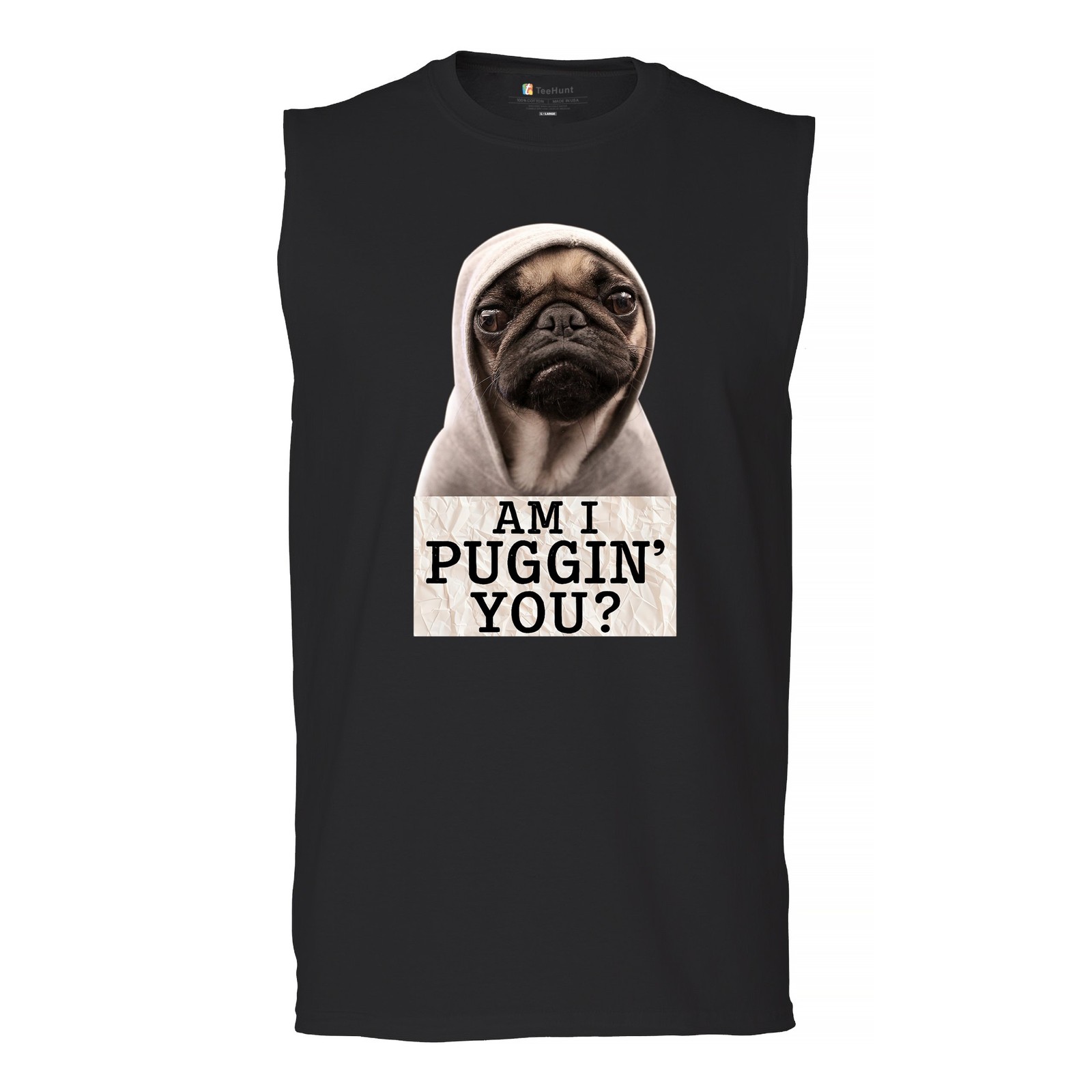 ALTRA Am I Puggin You Camicia Muscolare Uomo Divertente Carlino Cucciolo Cane Mamma Pet Carlino Papà