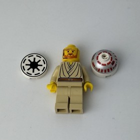 Lego 7143 Star Wars Mini Figure Jedi Starfighter (No Hair) + 2 Ship Parts