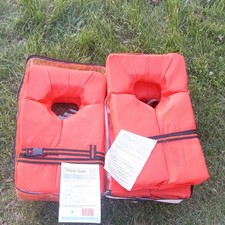 4x NEW Life Jackets Type II PFD Orange Safety Vests Boating Kayak Fishing