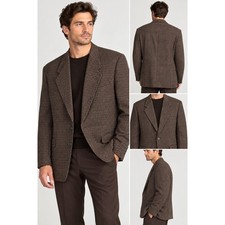 Canali Proposta Bigsby  Kruthers Italy Wool Micro Check Blazer Sport Coat 52R