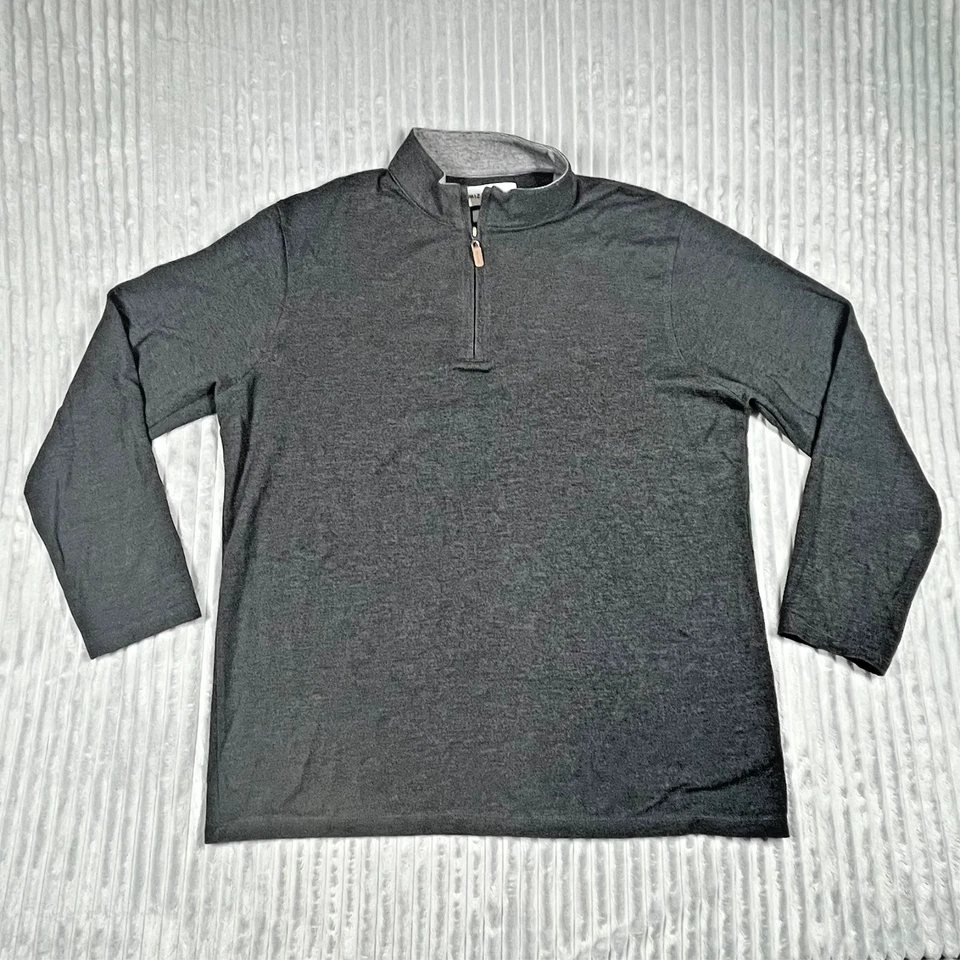 Mizzen Main Wooster 1/4 Zip Pullover Sweater Men's 2XL Lightweight Soft Preppy - Image 3 of 4