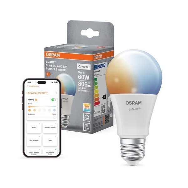 Osram E27 Smart+ Matter Classic A75 Led-Lampe 9W Wie 60W Dimmbar Tunable White-image