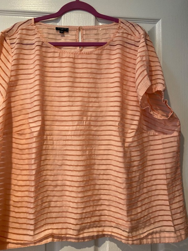 Talbots Salmon Pink Ribben Top 2X/18/20/22