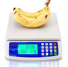 Bilancia Digitale da Banco 40kg LCD Inox con Batteria per Negozi Fiere Mercato