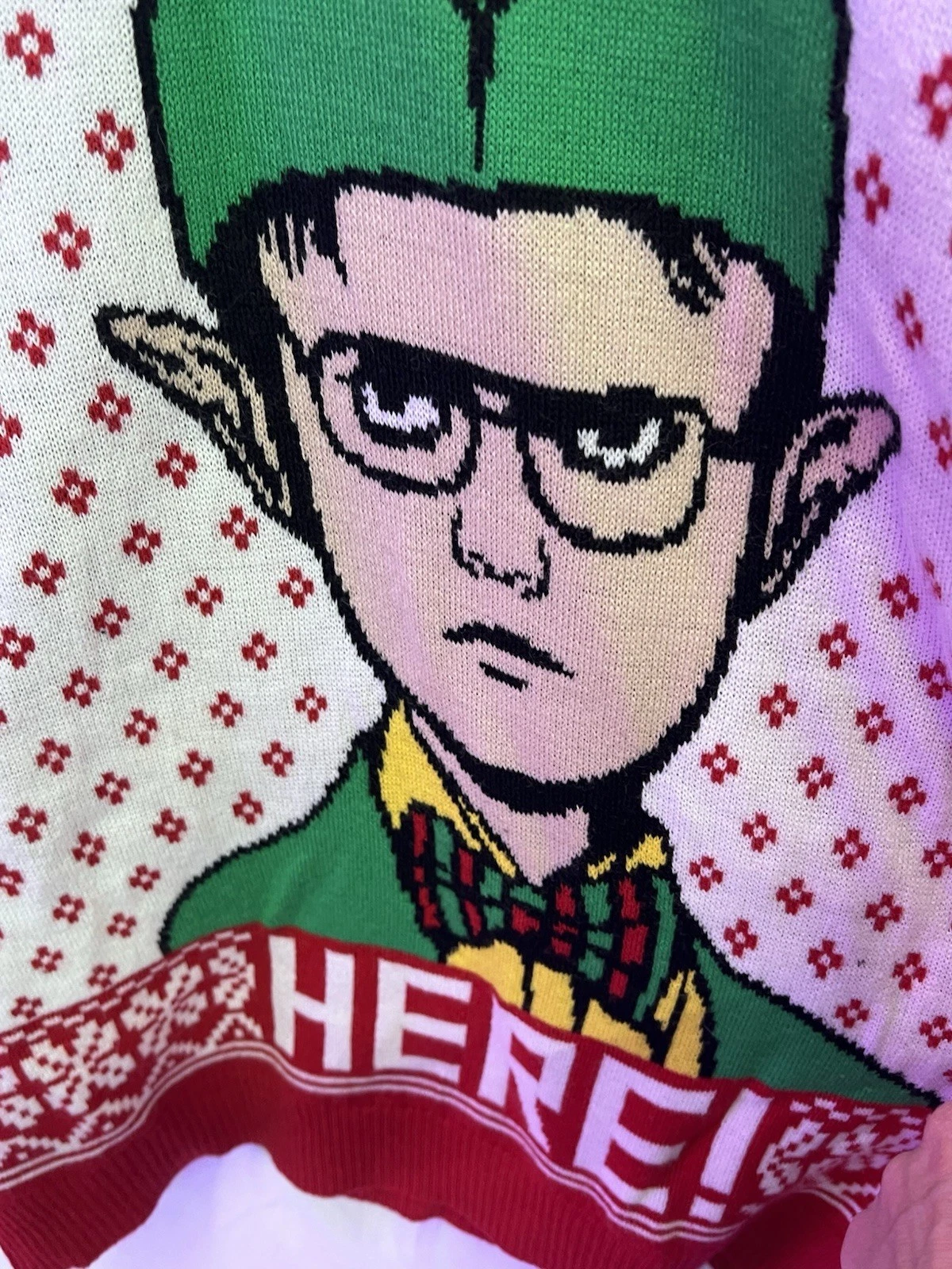 The Office Christmas Sweater Womens M Red Holiday Ugly Dwight Long Sleeve