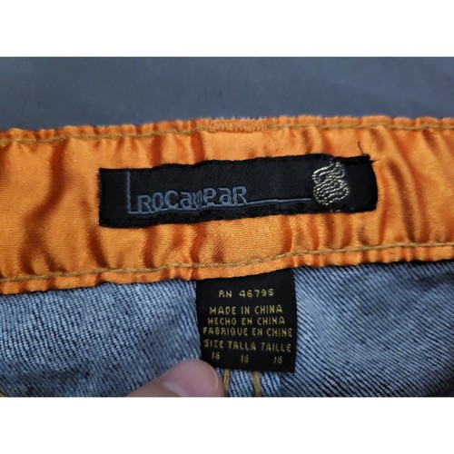 Rocawear Jeans Youth Girls Size 6 Capri Cuffed Mid Rise Medium Blue Denim - Picture 8 of 15