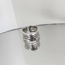 Retro Hip Hop Open Ring Womens Letter Adjusta...