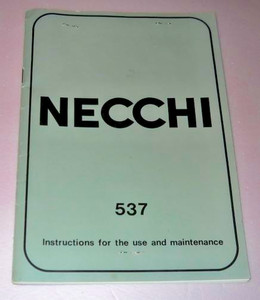 NECCHI 537 Sewing Machine Instruction and Maintenance Guide