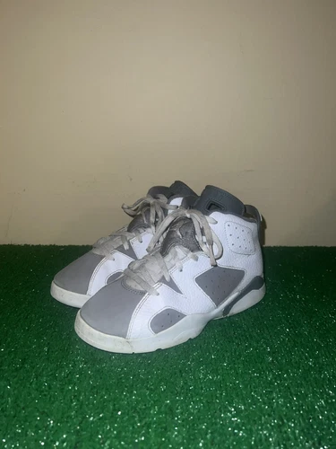 Nike Air Jordan 6 Retro PS Cool Grey Bianco DV3605 100 Taglia 2Y NO SOLETTE LEGGERE