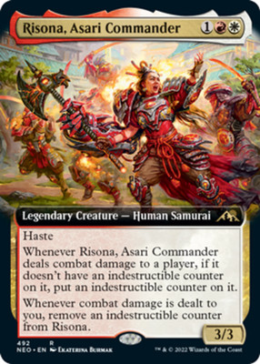 x1 Risona, Asari Commander - Extended Art R MTG Kamigawa: Neon Dynasty M/NM, Eng
