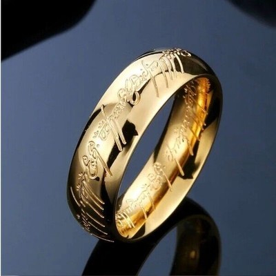 Ring der Ringe Edelstahl Titan vergoldet sehr schön verarbeitet 19mm