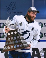 Victor Hedman Lightning 2020 SC Champ Signed 16x20 Raise Conn Smythe w/Insc