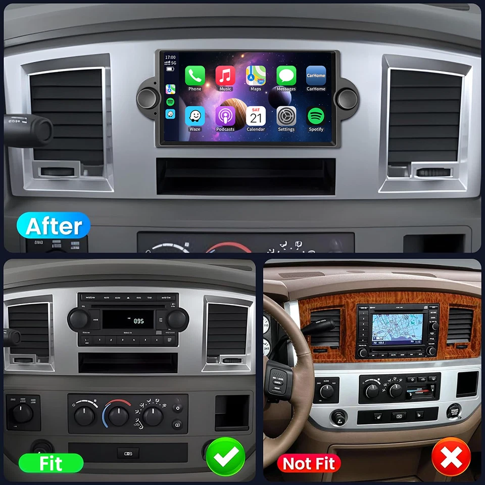 For 2006-2008 Dodge RAM 1500 2500 3500 Android 15 CarPlay Car Stereo Radio GPS - Image 3 of 4