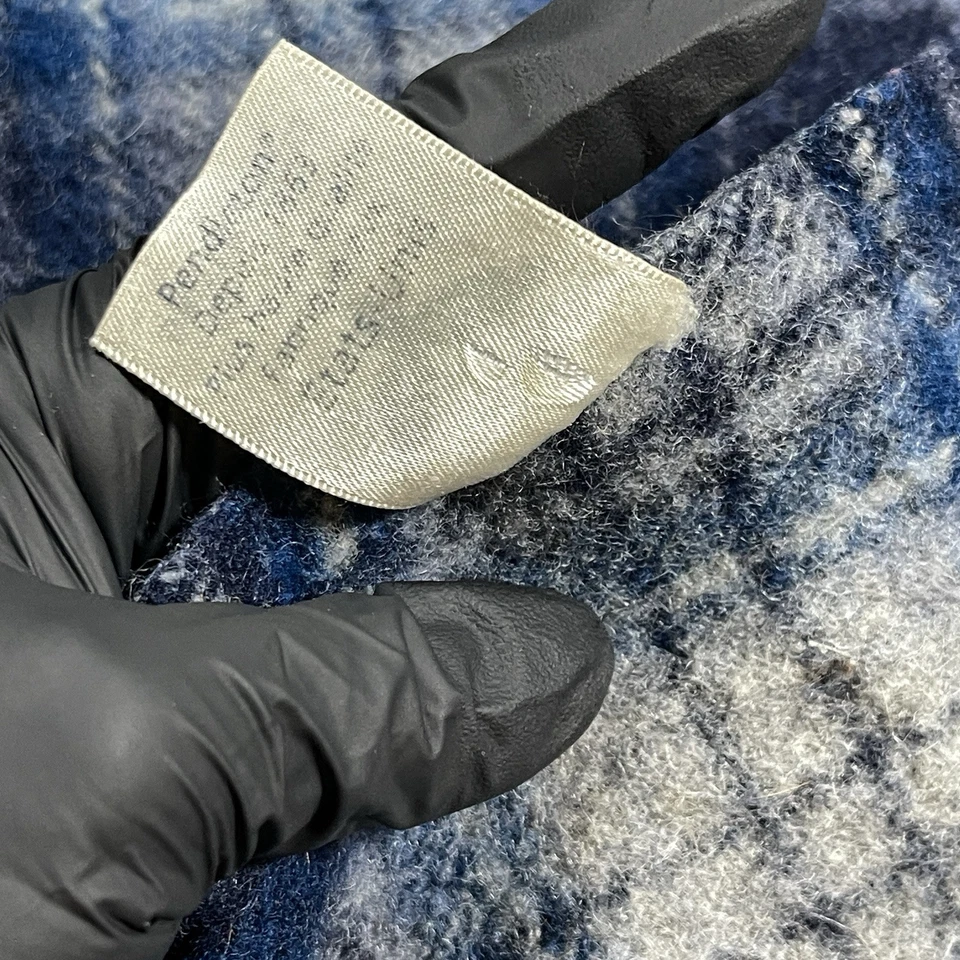 Vintage Pendleton Blanket 40x48” Fringe Blue Plaid Wool USA - Image 4 of 4