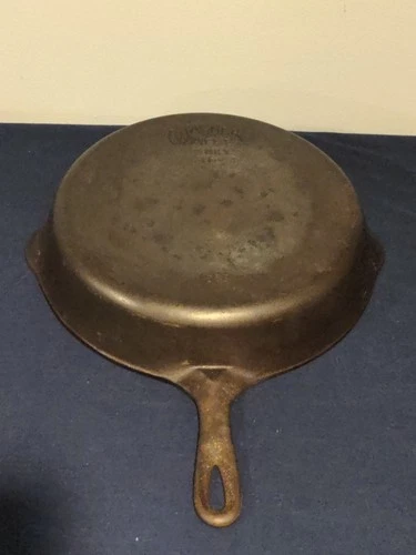 Vtg Wagner Ware Sidney -O- #9 1059 Cast Iron Fry Pan Ready To Season Sits Flat