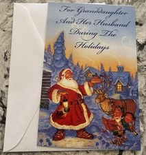 Merry Christmas GRANDDAUGHTER AND HER HUSBAND 5”x7.75" Stockwell Greeting Card