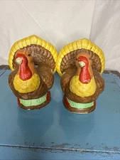 Set of 2 Hermitage Pottery TURKEY Taper Candle Holders 1995 5”Tall 4”