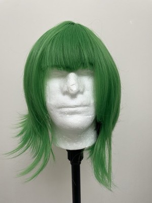 Short Straight Green Synthetic Layered Wig  Cosplay