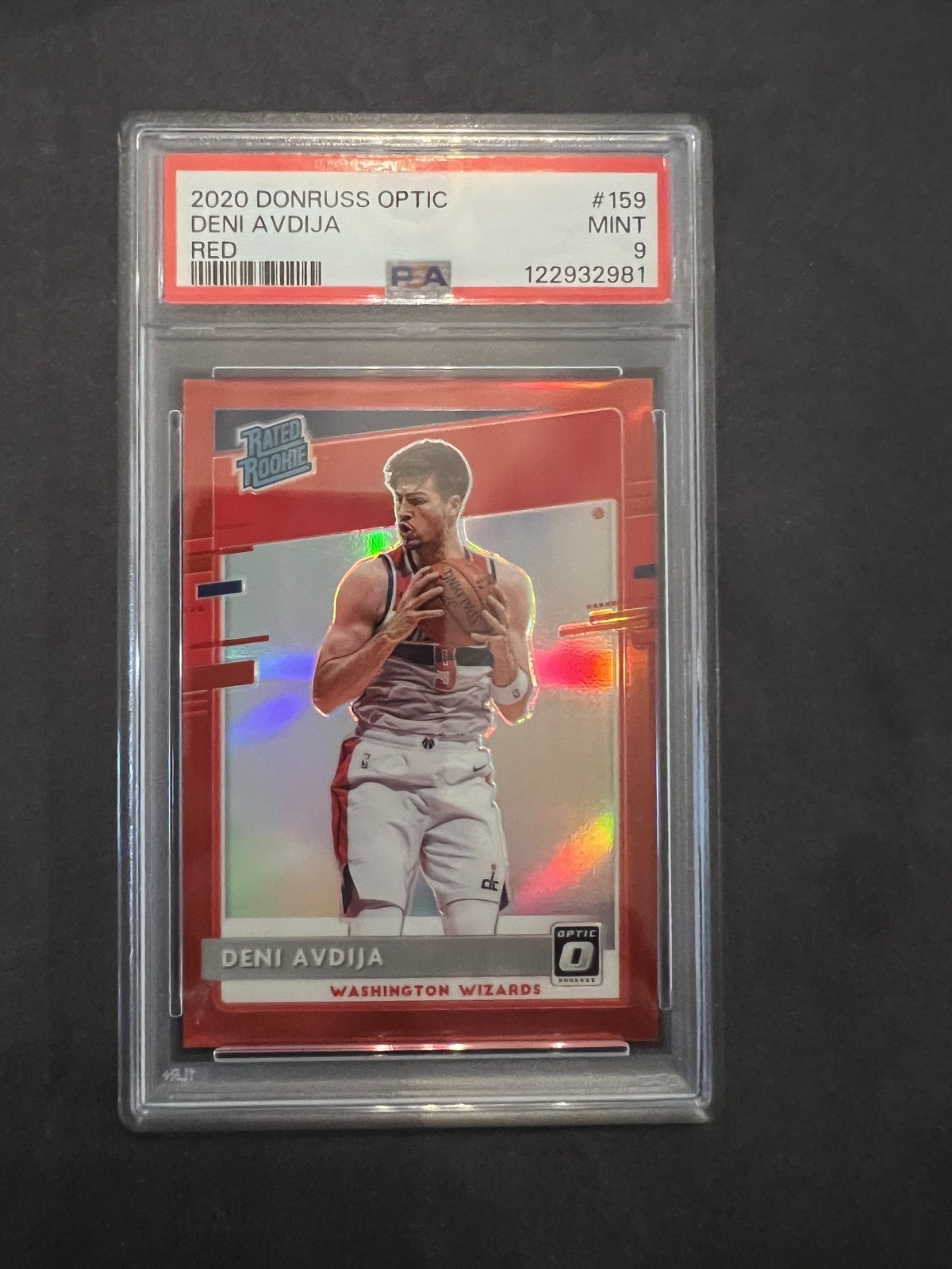 2020-21 Optic Deni Avdija Rookie Red Prizm /99 PSA 9 - Blazers