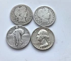 $1 Face Value 90% Silver Quarters--Lot of 4 Collectible Quality--Free Shipping