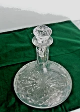 Vintage HUNGARIAN Crystal Clear Liquor Decanter Pattern 9.5 Tall 7.5'