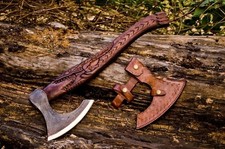 Custom Handmade Carbon Steel Viking Axe Tomahawk Axe Throwing Hatchet , Gift