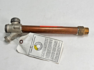 JAY R SMITH 5609QT 1/4-Turn Non-Freeze Wall Hydrant 3/4'' NPT, 1'' Tube, 3/4'' Hose