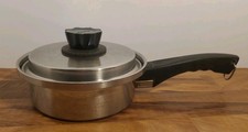 Vintage Lustre Craft 1 Quart 3-Ply Stainless Steel Pan With Lid Made In USA