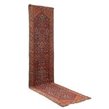 Tappeto Malayer Antico Cotone Lana Nodo Fine Iran 403 x 96 cm