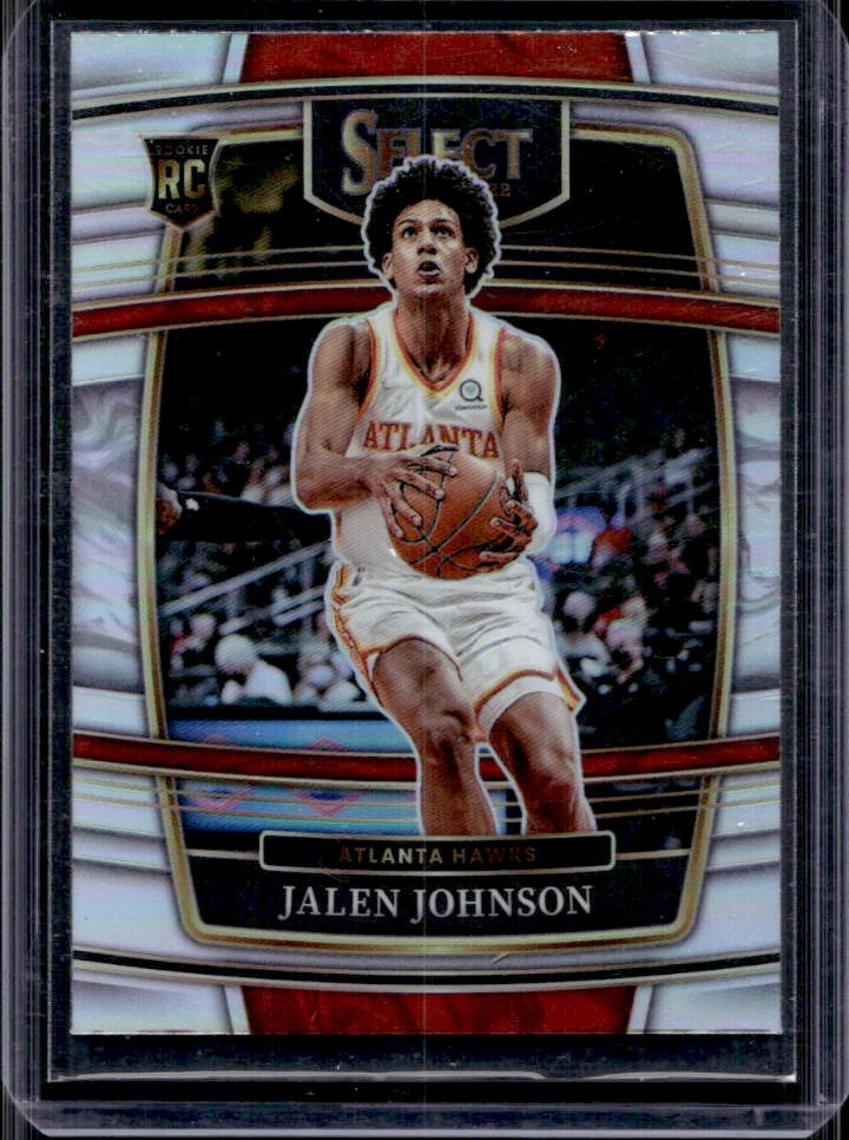 2021-22 Panini Select Jalen Johnson RC Silver Prizm Rookie Concourse #17 Hawks