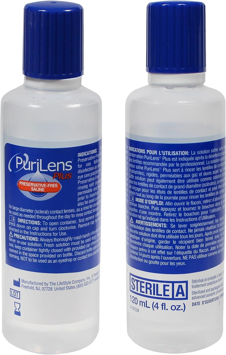 plus Preservative-Free Contact Lens Saline 120Ml (4 Fl. Oz.) 12 Pack