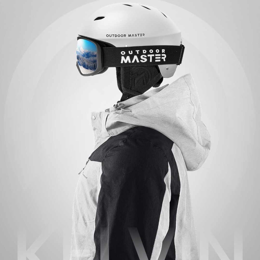OutdoorMaster Kelvin Ski Snowboard Helmet | Men, Women, Youth | White | Medium