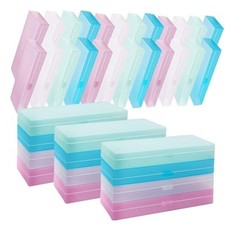 40 Pcs Frosted Plastic Pencil Box with Lid and Snap Closure for Pens Organizer