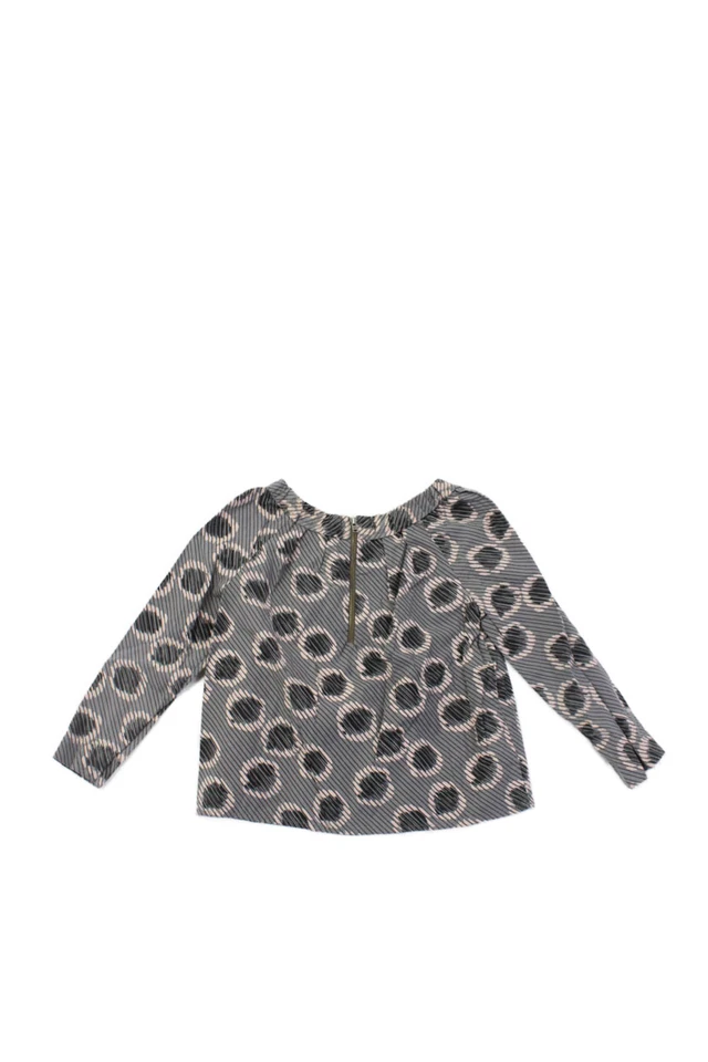 Blusa gris a lunares de algodón manga larga Bonpoint para niñas talla 6 Foto 2 de 4