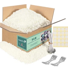 SAEUYVB Soy Candle Wax for Making-Natural Making 5 lbs Bag, Flakes, 20 Cotton