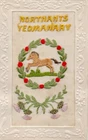 RARE: NORTHAMTONSHIRE YEOMANRY: REGIMENT: WW1 EMBROIDERED MILITARY SILK POSTCARD