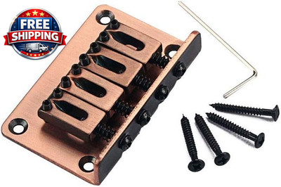 Vintage Red Copper Ukulele Bridge for Cigar Box Guitar - 4 String Accessory