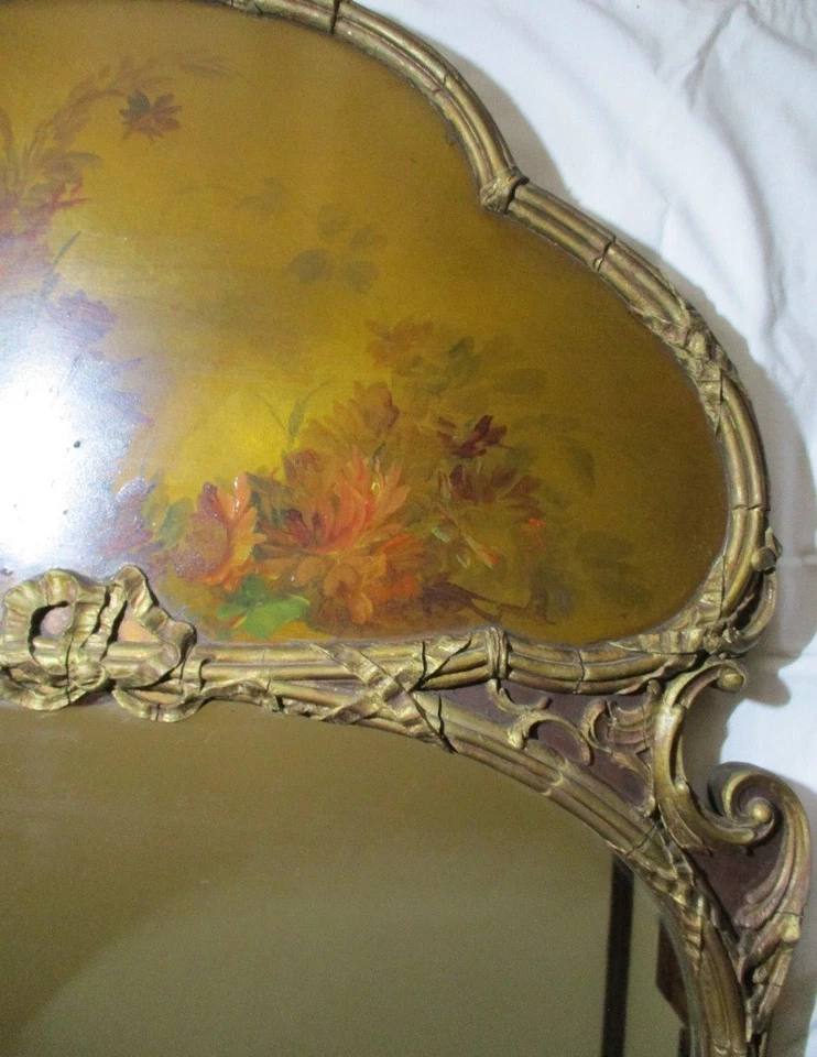 Espejo de pared francés de madera dorada Trumeau Belle Epoque de finales del siglo XIX antiguo Foto 4 de 4