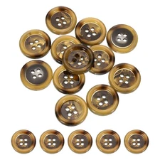 24pcs Sewing Button 18mm (0.71") 4 Holes Resin Round Buttons, Amber