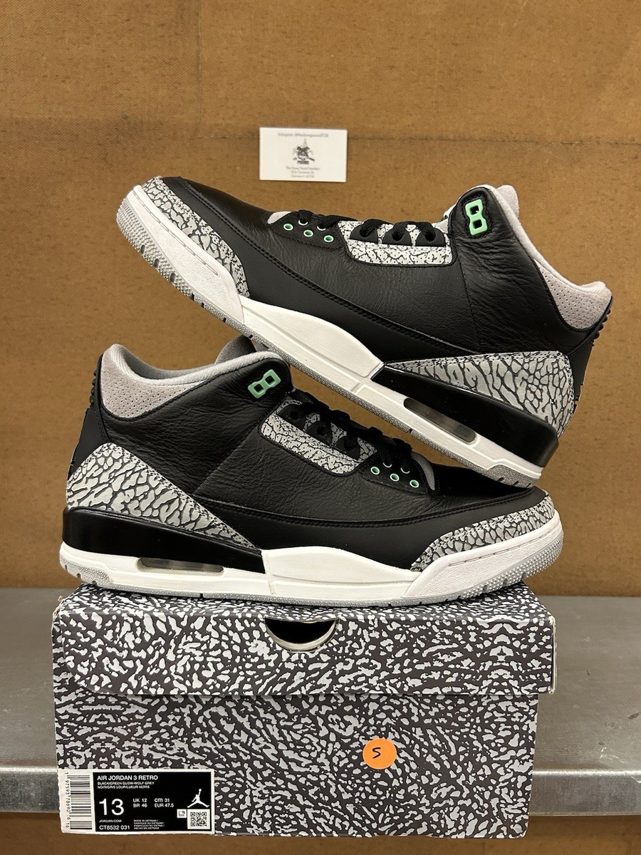 Air Jordan Retro Men's Size 13 Green Glow Wolf Grey CT8532-031 CLEAN