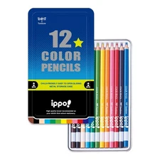 Color pencils 12 colors ippo! Slide-type can Print Blue CL-RRM0412C