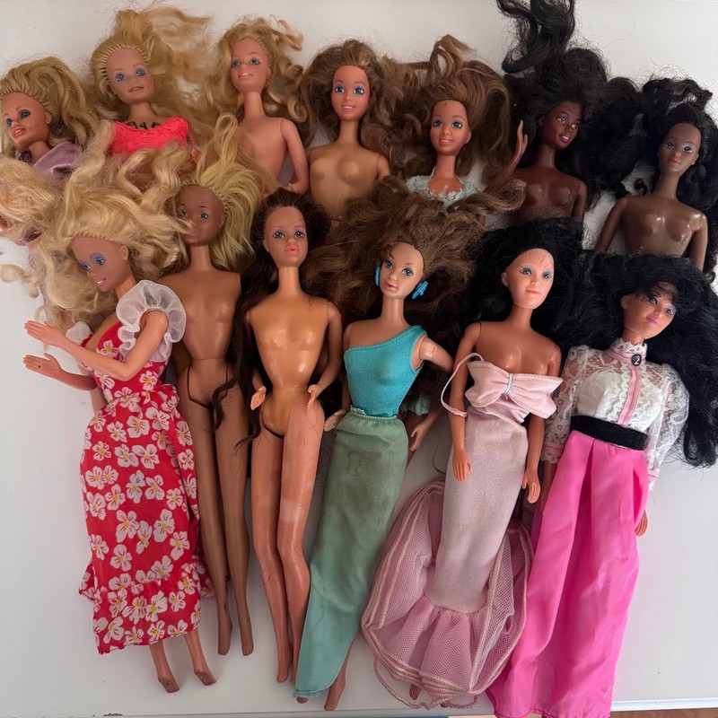 Vintage Barbie Doll Lot of 13 Mattel AA Dolls 1970s 1980s As Is