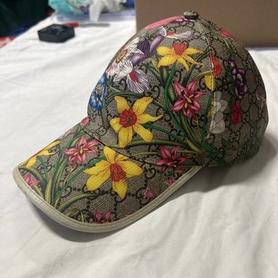 Gucci Baseball Cap GG floral Coated Hat size L (58 Cm) Pre Owned