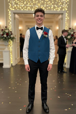 Men's Teal Tuxedo Vest Formal Dress Wedding Prom Homecoming Work